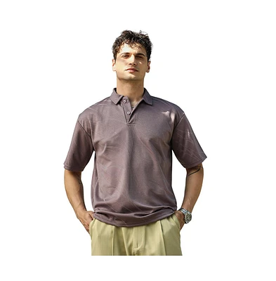 Campus Sutra Men's Pastel Purple Scratch-Tactile Polo T-Shirt