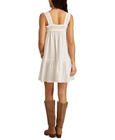 Lucky Brand Women's Lace-Trim Cotton Sleeveless Mini Dress