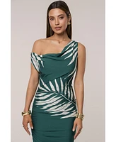 Jluxlabel Women's Palm Print Ruched Dress