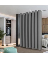 Kate Aurora 1 Piece 100% Hotel Level Blackout Extra Wide Window Curtain Panel - Gray