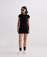 Reistor Women's Drawstring Short T-shirt Dress