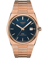 Tissot Men's Swiss Automatic Prx Powermatic 80 Rose Gold Pvd Stainless Steel Bracelet Watch 40mm