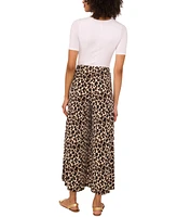 Vince Camuto Women's Animal-Print Pull-On Wide-Leg Pants