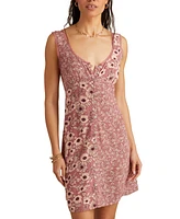 Lucky Brand Women's Femme Print Mix Sleeveless Mini Dress