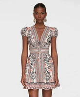 Avec Les Filles Women's Tie-Front Fit & Flare Dress