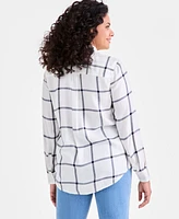 Style & Co Women's Plaid Button-Down Perfect Shirt, Exclusively at Macy's