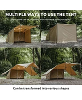 Naturehike Mountain Stream Military Tent – 4 Season 1 Person Hot Tent with Stove Jack, Breathable Tc Cotton, Large Vestibule for Camping & Hiki