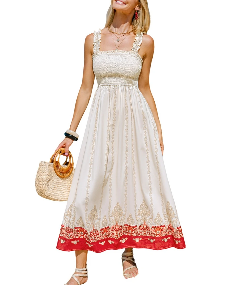 Cupshe Women's Coconut Sky Two-Toned Maxi Beach Dress