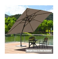 10 x 13 Feet Rectangular Cantilever Umbrella with 360° Rotation Function