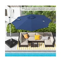 11 feet Outdoor Patio Umbrella with 360° Rotation and Adjustable Tilt
