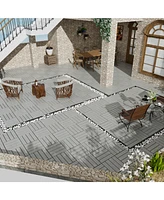 Wpc Patio Deck Tiles - 22 Pack, Interlocking