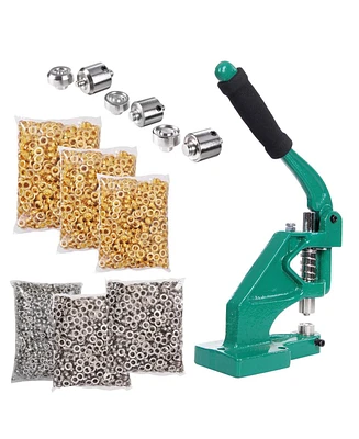 Yescom #0/2/4 Dies Hand Press Eyelet Grommet Machine Punch Tool Kit with 4900 Grommets