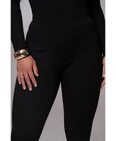 Jluxlabel Women's Grey Naaya Ribbed Leggings