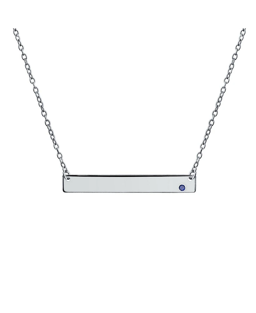 Bling Jewelry Sideway Name Plated Bar Pendant .925 Silver Crystal Colors