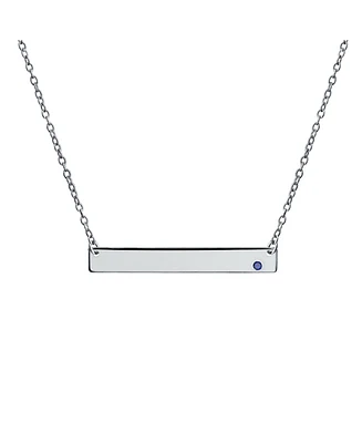 Bling Jewelry Sideway Name Plated Bar Pendant .925 Silver Crystal Colors
