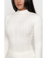 Jluxlabel Women's Ribbed Mock Neck Top