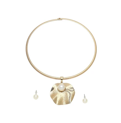 Sohi Gold-Plated Pearl Jewellery Set