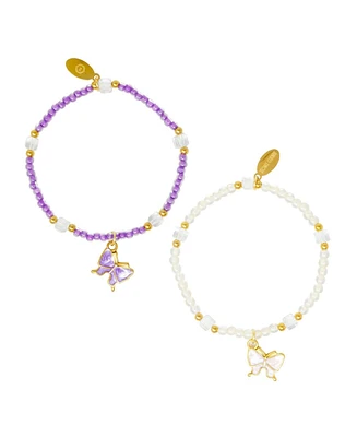 Zomi Gems Girls Butterfly Bead Dainty Bracelet Set