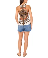 Vince Camuto Women's Printed Round-Neck Racerback Tank Top