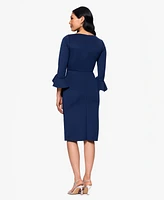 Betsy & Adam Women's V-Neck 3/4-Sleeve Sheath Dress