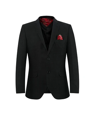 Elie Balleh Boys Black Slim Fit Melange Jacket