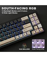 Yunzii AL71 75% Mechanical Keyboard,Full Aluminum Cnc,Hot Swappable Gasket,2.4GHz Wireless BT5.0/Usb-c Wired,Nkro Programmable Rgb Backlight Creamy Ty