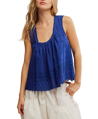 Free People Women's Marina Cotton Eyelet Tank Top