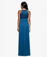 B&A By Betsy and Adam Women's Lace-Top Keyhole Dress