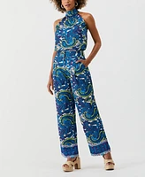Ella Rafaella Petite Paisley Print High Rise Wide Leg Pants