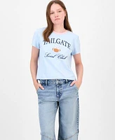 Madden Girl Juniors Tailgate Club Graphic T Shirt Celebrity Pink Slouchy Skater Wide Leg Jeans