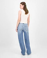 Ultra Flirt Juniors V Neck Sweater Vest Celebrity Pink Juniors Slouchy Wide Leg Foldover Waist Jeans