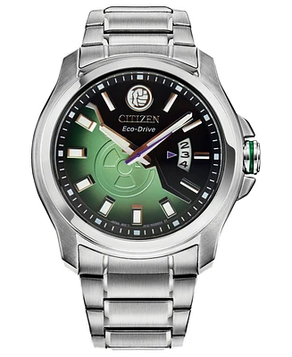 Marvel by Citizen Hulk Silver-Tone Stainless Steel Bracelet Watch 43mm