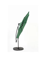 10ft Solar Led Offset Hanging Market Patio Umbrella ( Dark green )