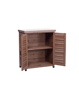 Potting Bench with Storage & Metal Top - Outdoor Garden Workstation