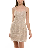 Row A Juniors' Eyelet-Embroidered Tiered Tie-Back Dress