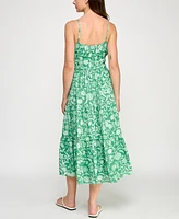 Trixxi Juniors' Printed Spaghetti-Strap Midi Dress