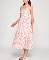 Trixxi Juniors' Printed Spaghetti-Strap Midi Dress