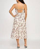 Trixxi Juniors' Printed Pebble Chiffon Spaghetti-Strap Dress