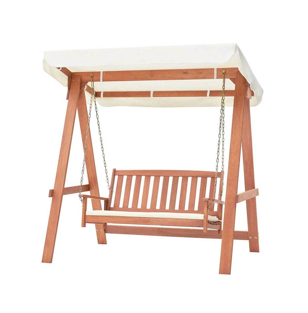 Outdoor 2-Seat Swing Bench w/ith A Frame and Sturdy Metal Hanging Chainsx