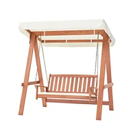 Outdoor 2-Seat Swing Bench w/ith A Frame and Sturdy Metal Hanging Chainsx