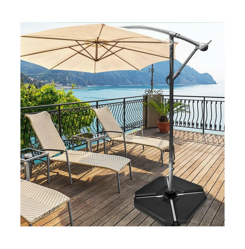 4 Pieces 195 lbs Patio Cantilever Offset Umbrella Base Weight Sand