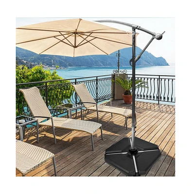 4 Pieces 195 lbs Patio Cantilever Offset Umbrella Base Weight Sand