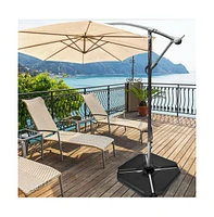 4 Pieces 195 lbs Patio Cantilever Offset Umbrella Base Weight Sand