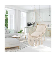 Hanging Hammock Chair with Soft Seat Cushions and Sturdy Rope Chain