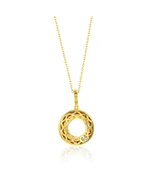 Suzy Levian Sterling Silver Cubic Zirconia Circle Sunburst Pendant