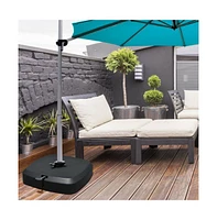 Patio Cantilever Offset Umbrella Base with Wheels for Garden Poolside Deck