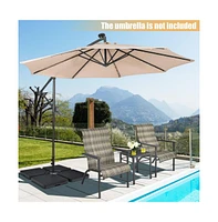 4 Pieces 13L Cantilever Offset Patio Umbrella Base with Easy-Fill Spouts