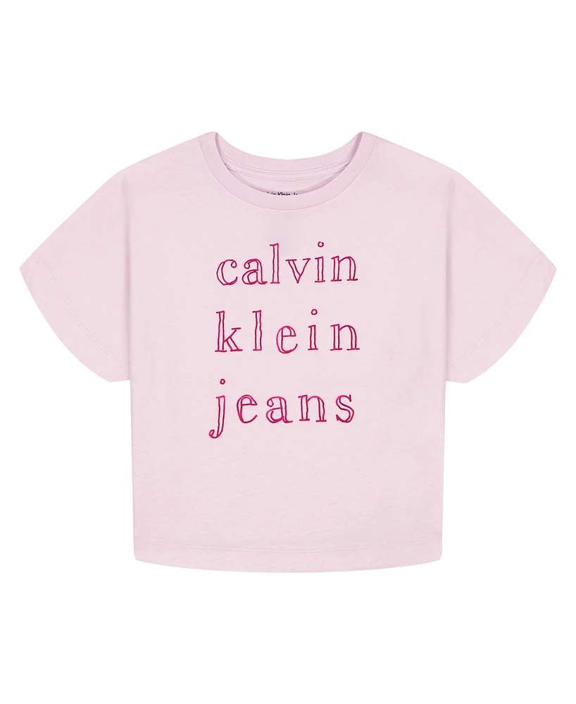 Calvin Klein Big Girls Foil Short Sleeve T-Shirt