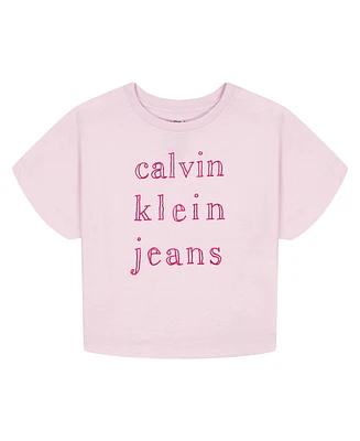 Calvin Klein Big Girls Foil Short Sleeve T-Shirt