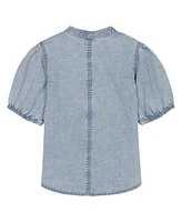Clavin Klein Big Girls Frayed Denim Shirt